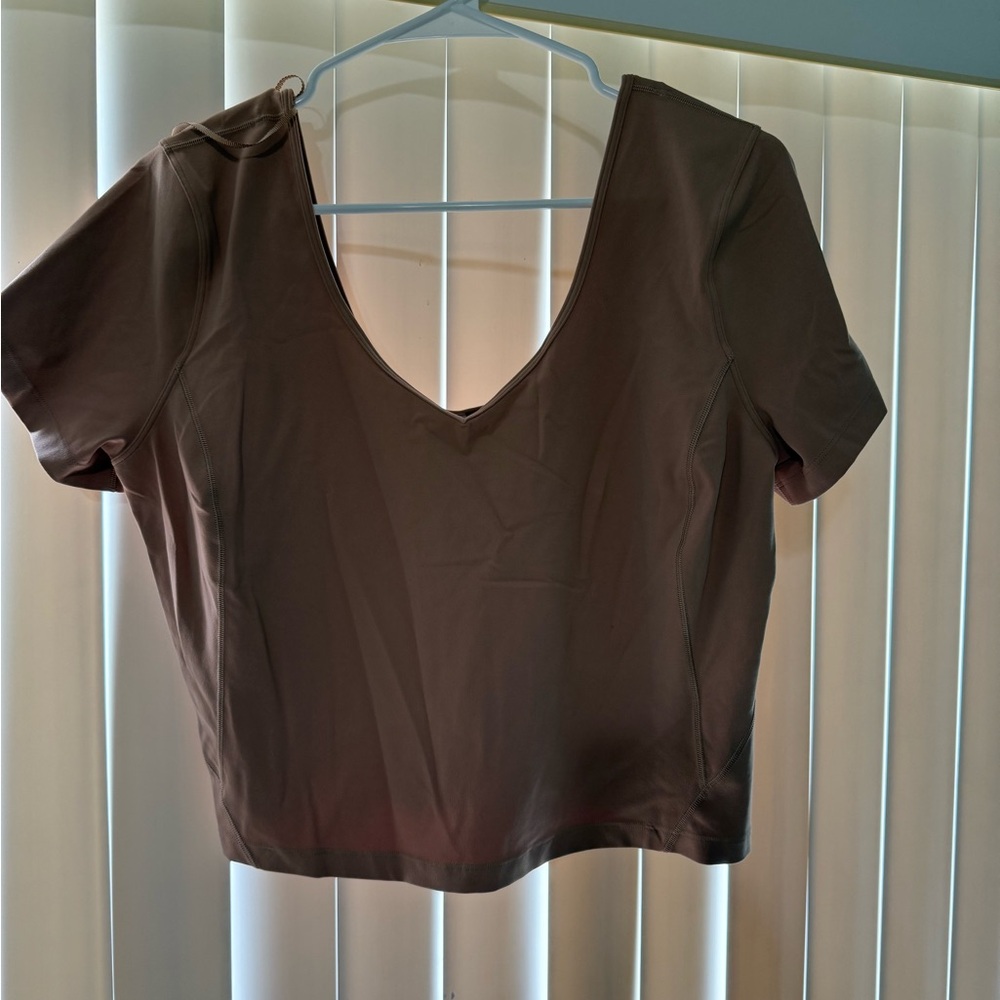 Brown V-Neck Women's Top